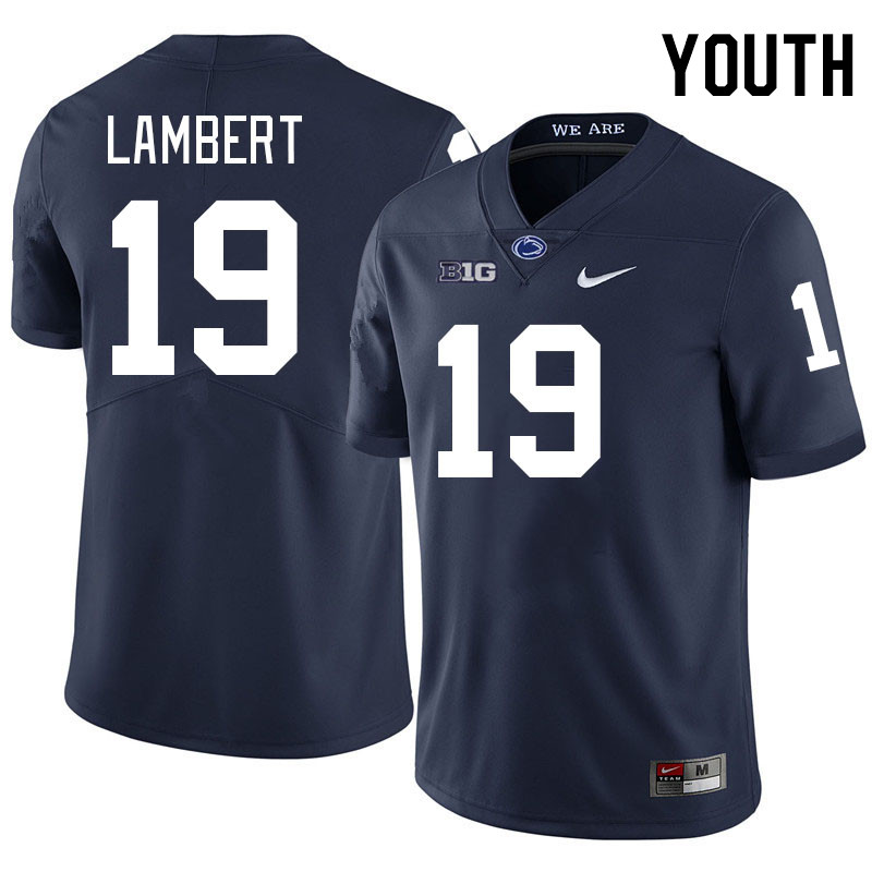 Youth #19 Jack Lambert Penn State Nittany Lions College Football Jerseys Stitched-Navy